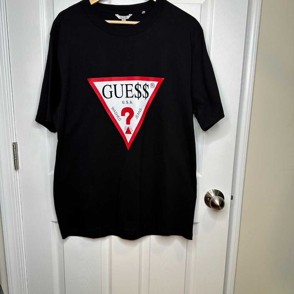 Guess Black Graphic T-Shirt Size Large